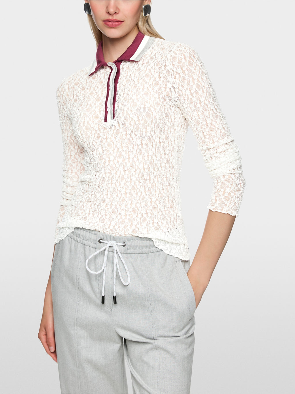 Polo shirt with lace