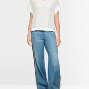Blouse shirt in material mix