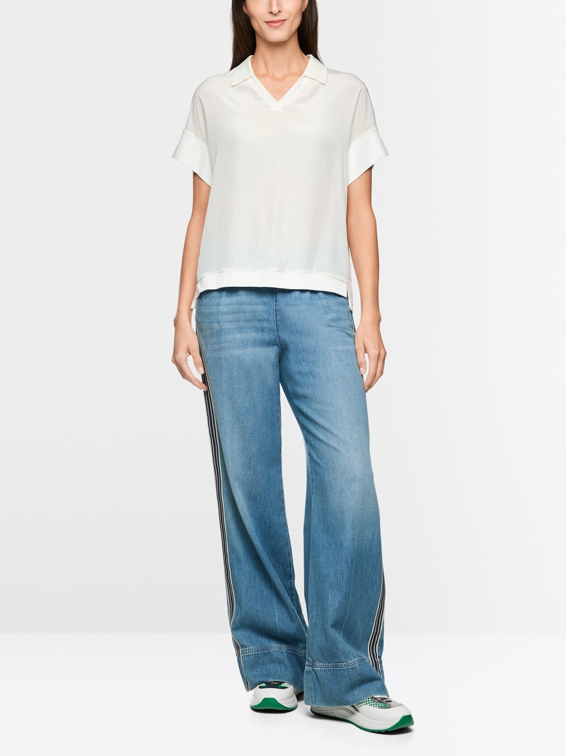 Blouse shirt in material mix