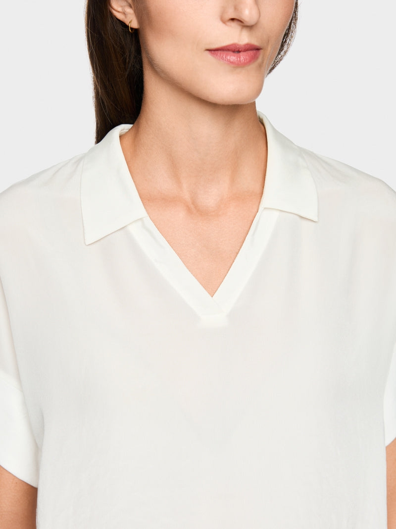 Blouse shirt in material mix