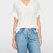 Blouse shirt in material mix