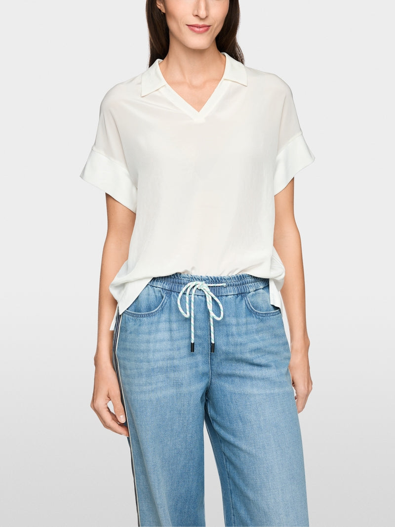 Blouse shirt in material mix