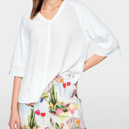 Blouse shirt with 3/4 raglan sleeves