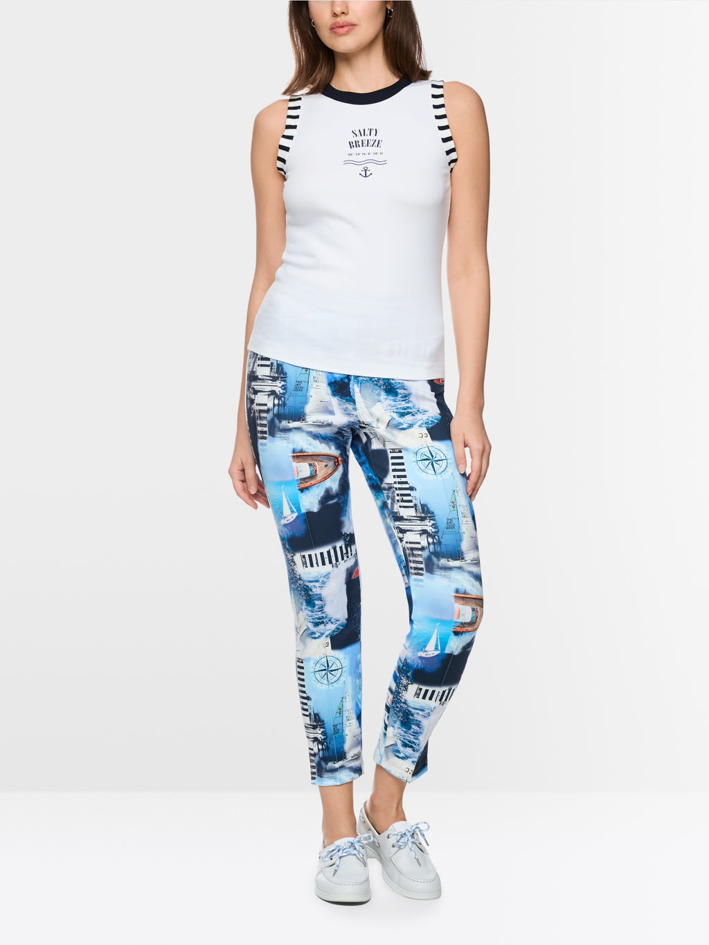 Top with maritime print