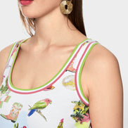 Ribbed top with print