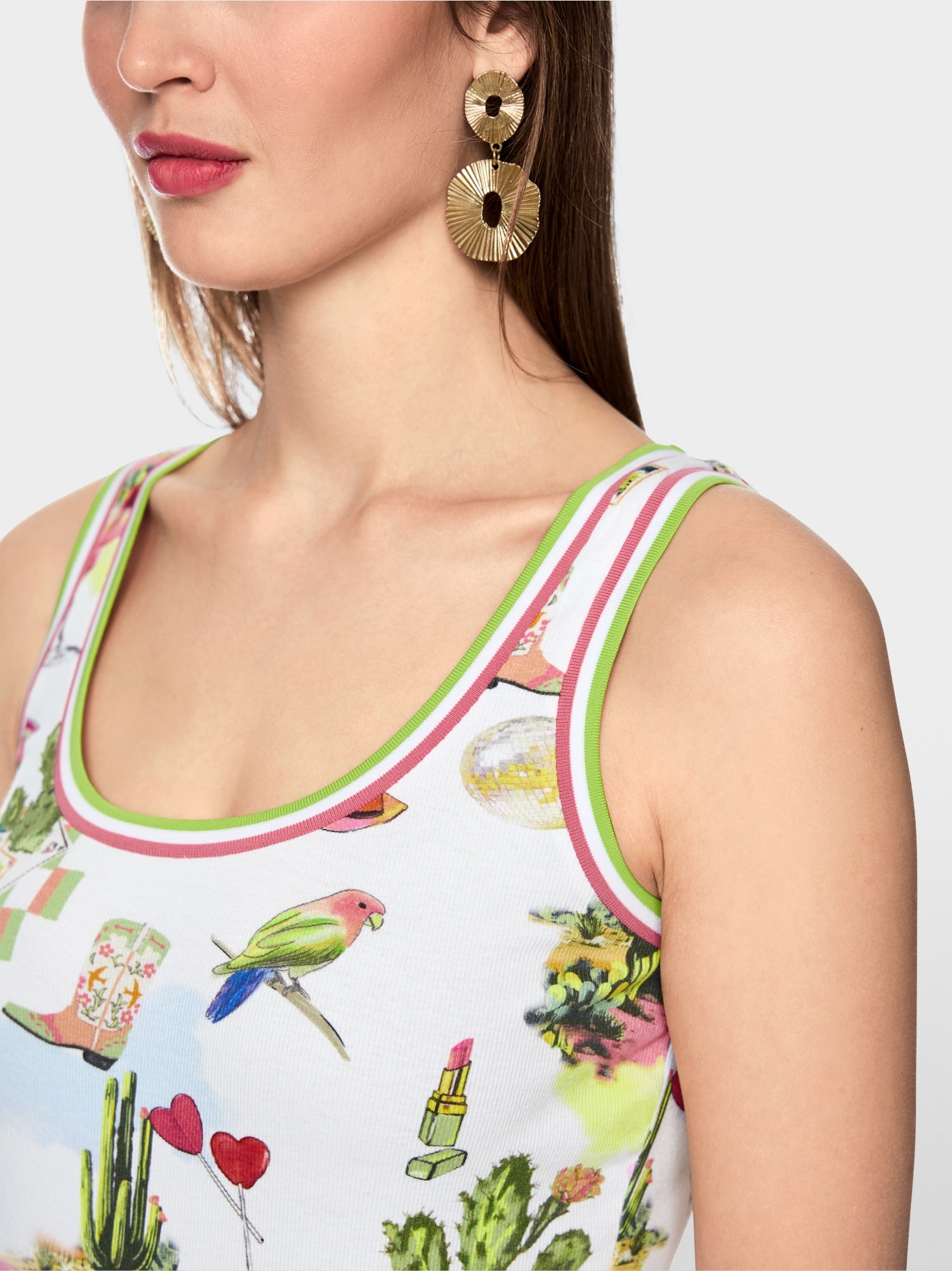 Ribbed top with print