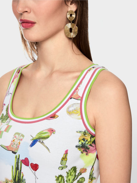 Ribbed top with print