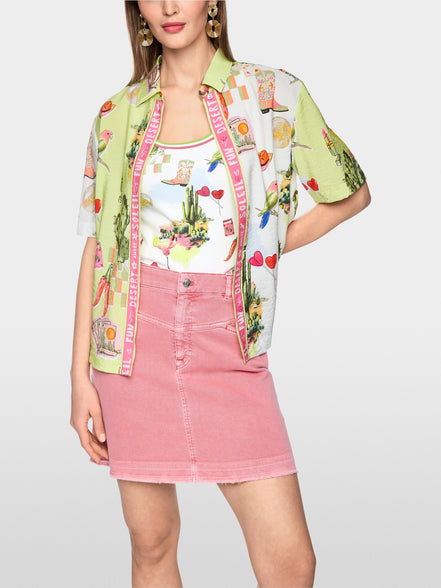 Ribbed top with print