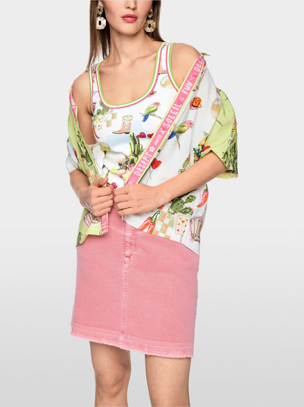 Ribbed top with print