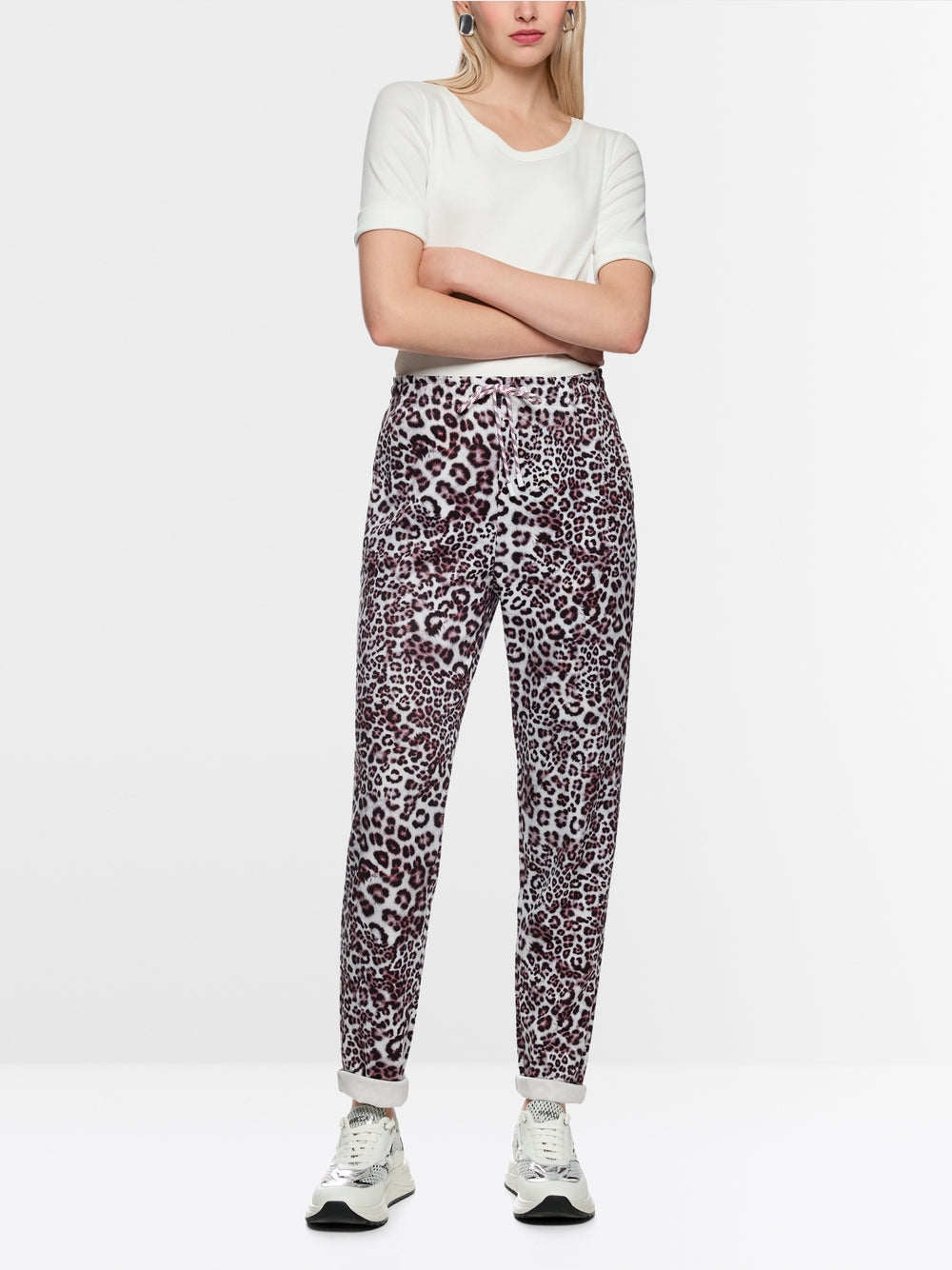 FOCHA trousers with leopard print