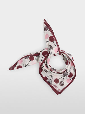 Lightweight scarf with cherry print