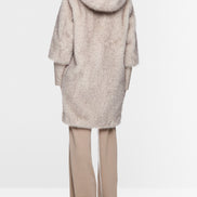 Faux fur coat with hood