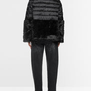 Quilted jacket with faux fur