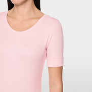 Stretch cotton shirt with half sleeves