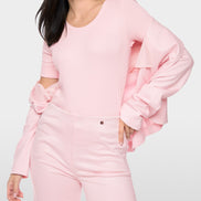 Stretch cotton shirt with half sleeves