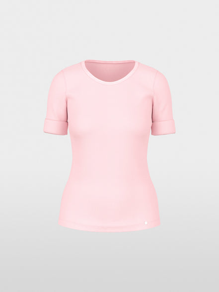 Stretch cotton shirt with half sleeves