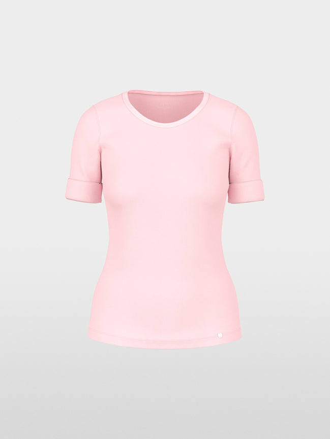 Stretch cotton shirt with half sleeves