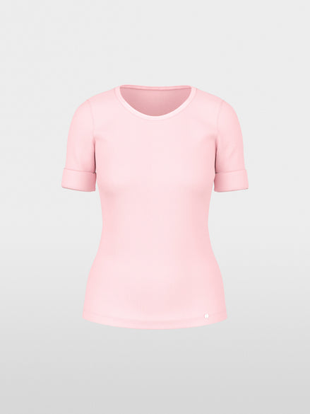 Stretch cotton shirt with half sleeves