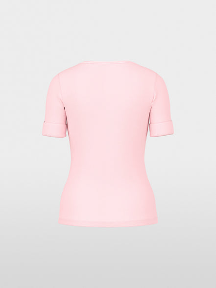 Stretch cotton shirt with half sleeves