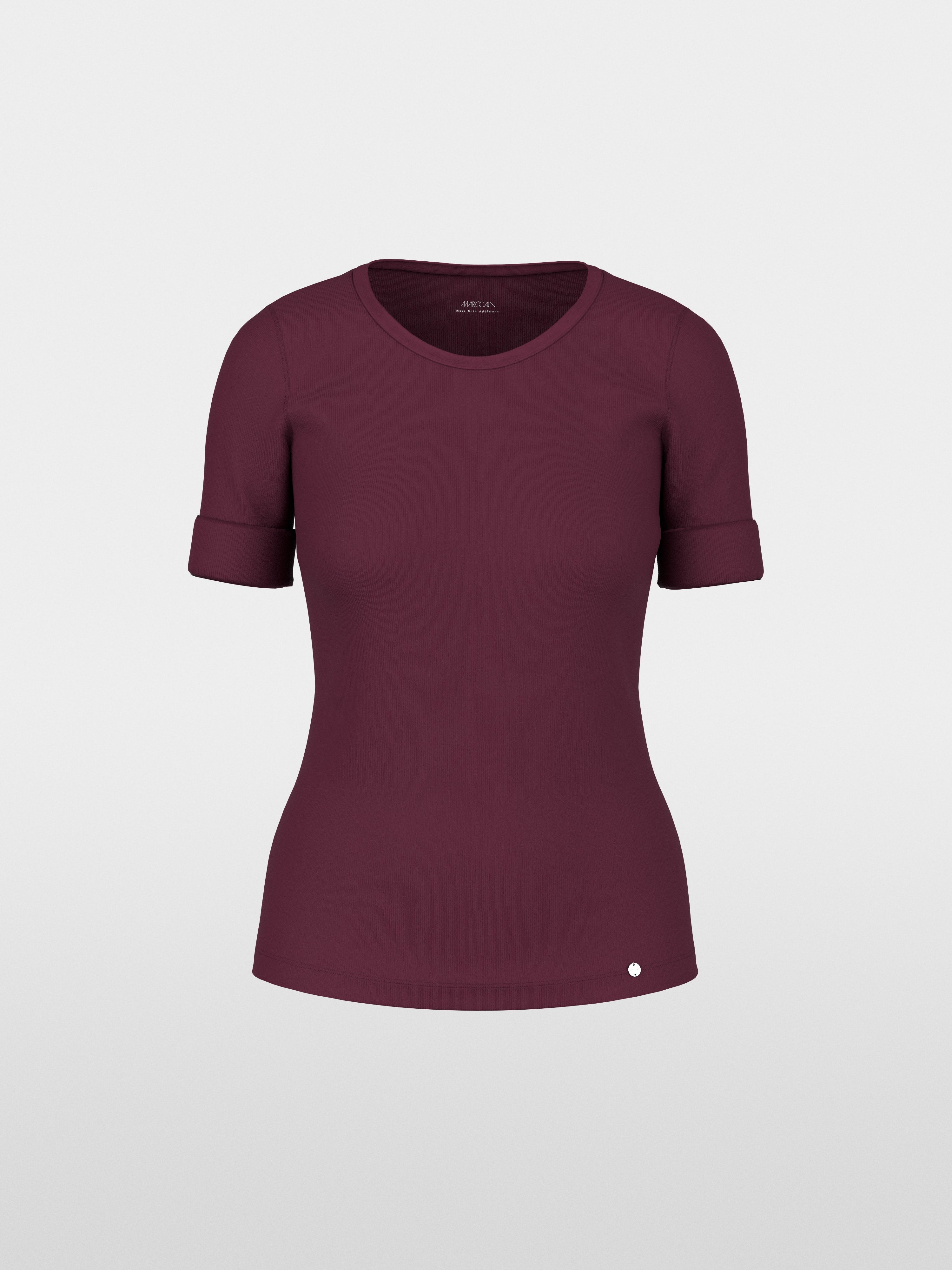 Stretch cotton shirt with half sleeves