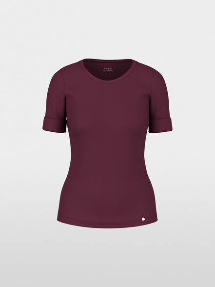 Stretch cotton shirt with half sleeves