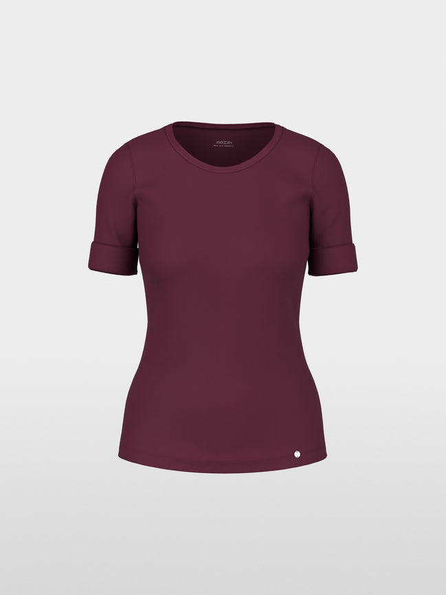 Stretch cotton shirt with half sleeves