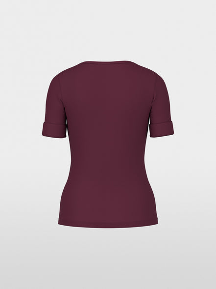 Stretch cotton shirt with half sleeves