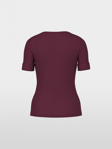 Stretch cotton shirt with half sleeves