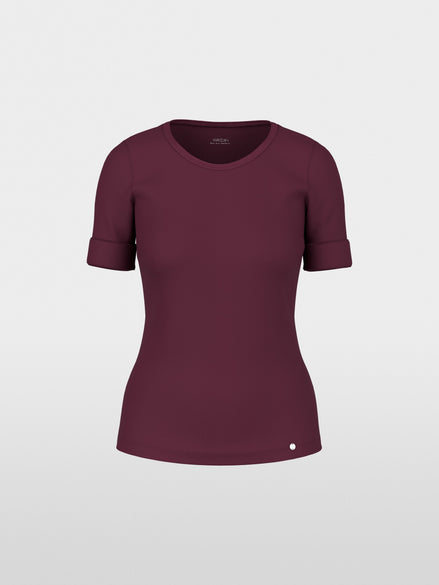 Stretch cotton shirt with half sleeves