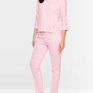 Stretch cotton shirt with 3/4 sleeves