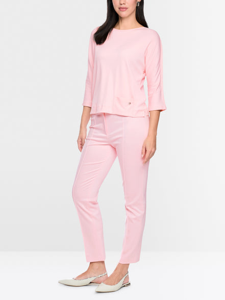 Stretch cotton shirt with 3/4 sleeves