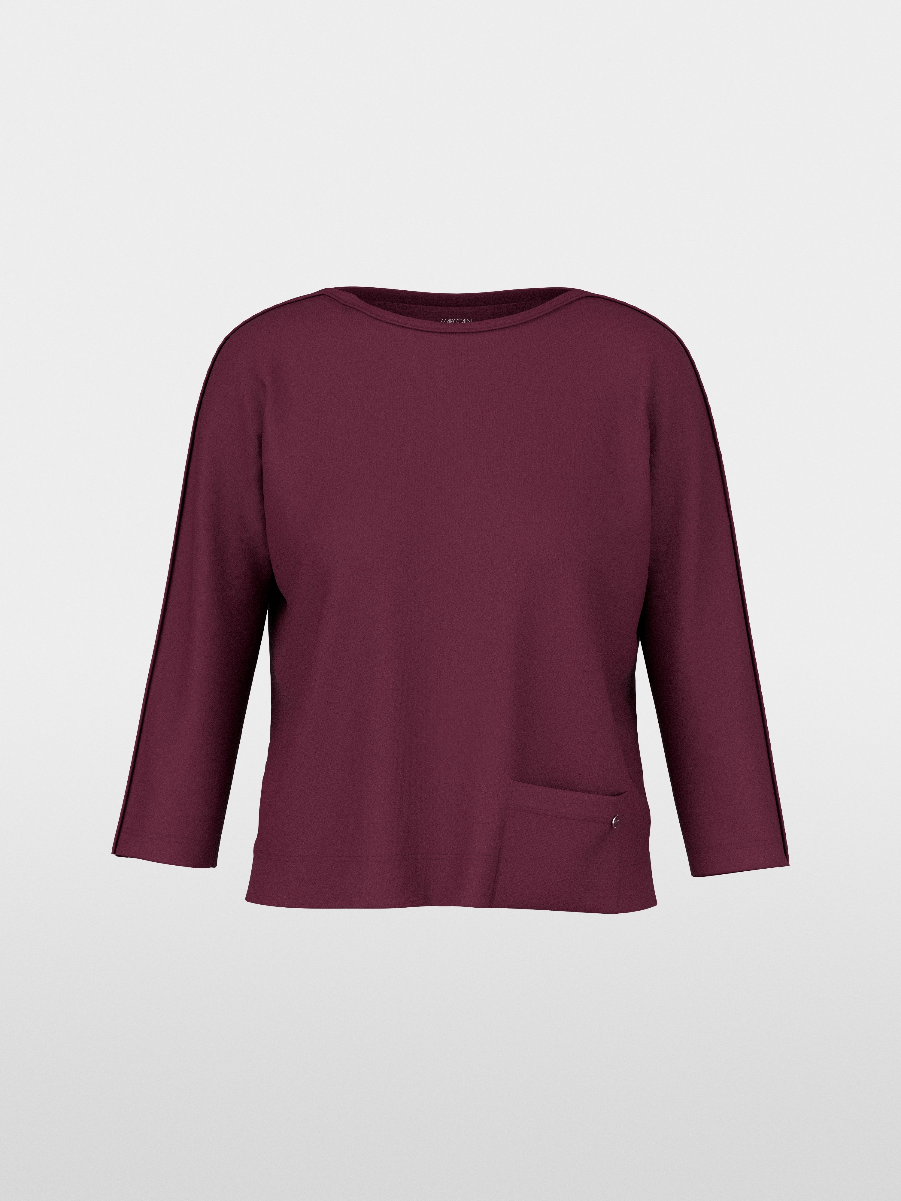 Stretch cotton shirt with 3/4 sleeves