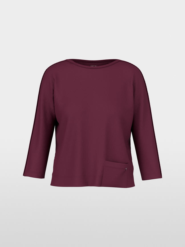 Stretch cotton shirt with 3/4 sleeves