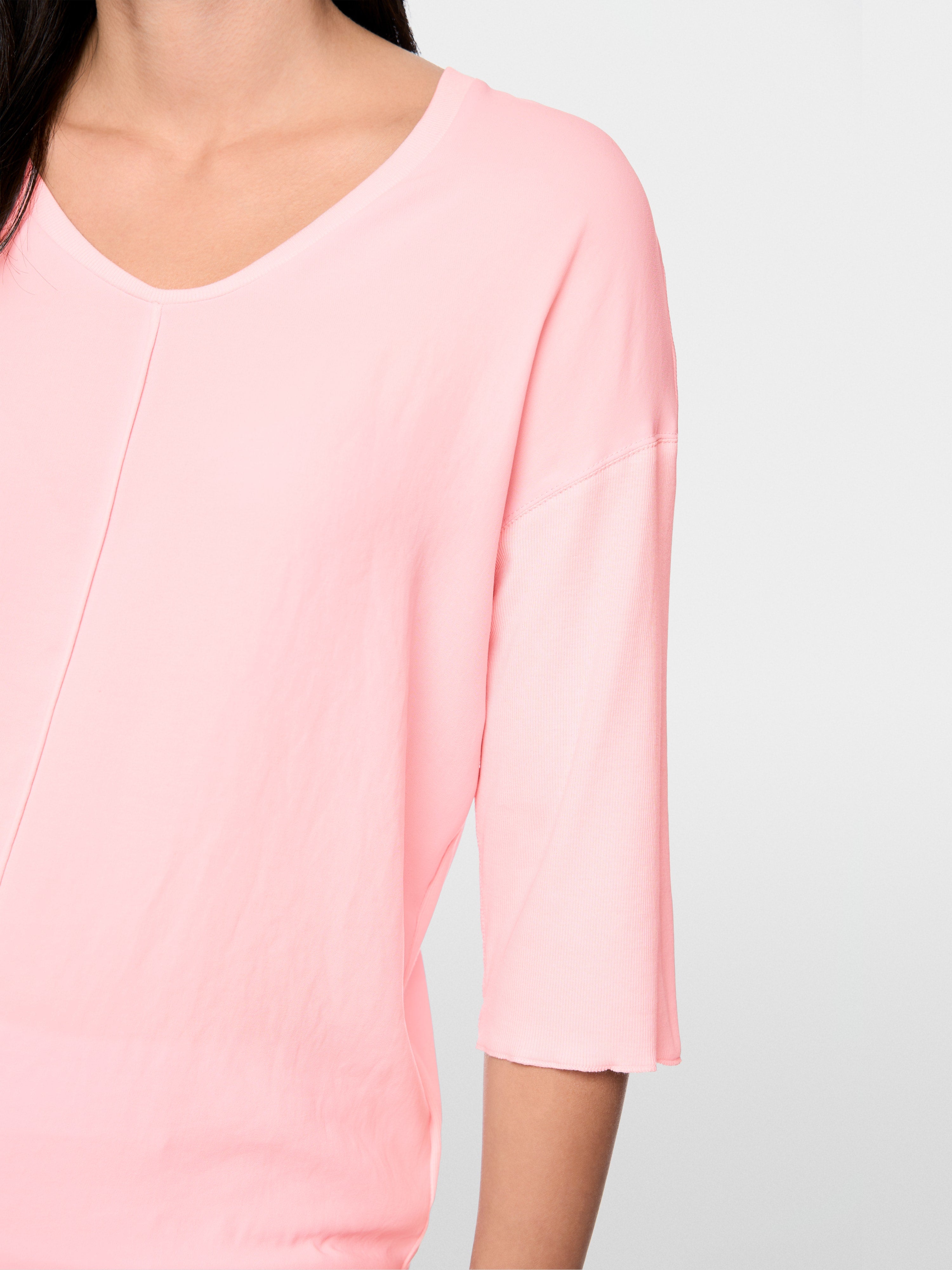 Materials mix blouse-style shirt