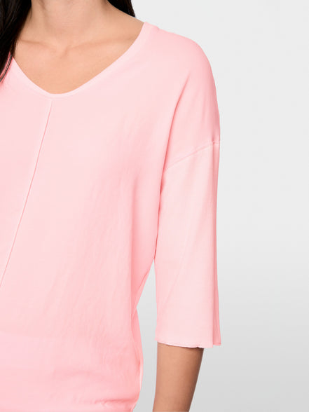 Materials mix blouse-style shirt