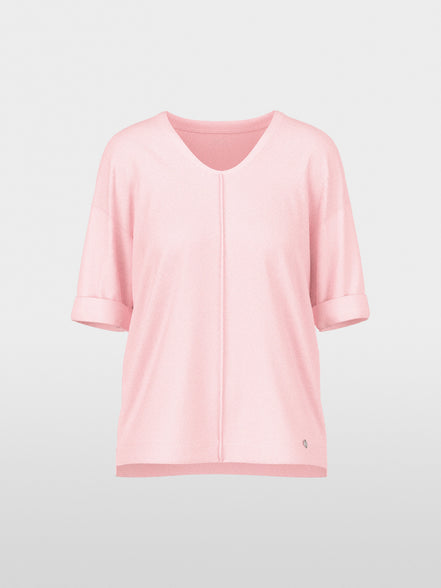 Materials mix blouse-style shirt