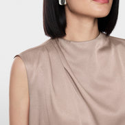 Gathered silk top