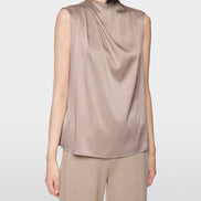 Gathered silk top
