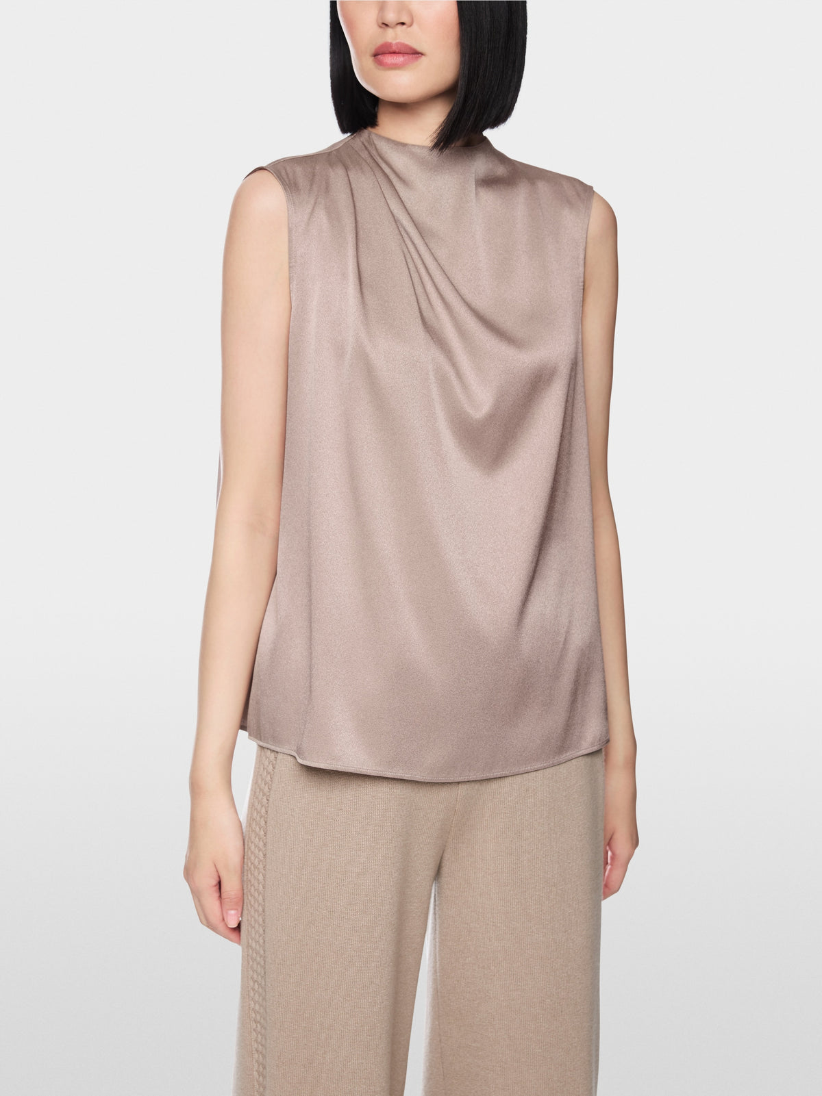Gathered silk top