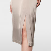 Flowing satin midi skirt