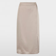 Flowing satin midi skirt