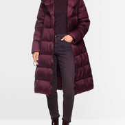 Long down coat with hood