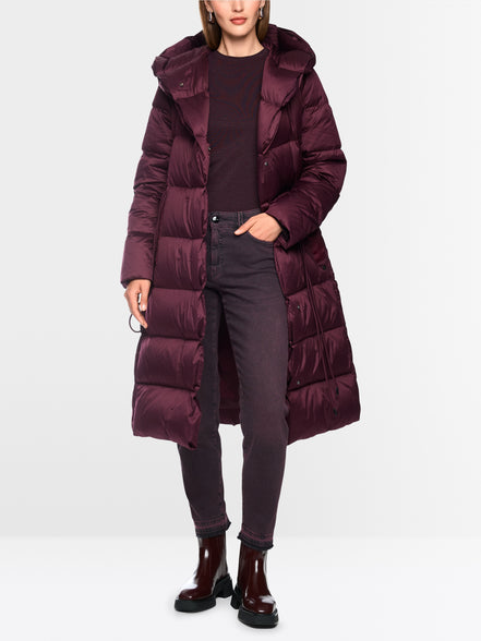 Long down coat with hood