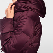 Long down coat with hood