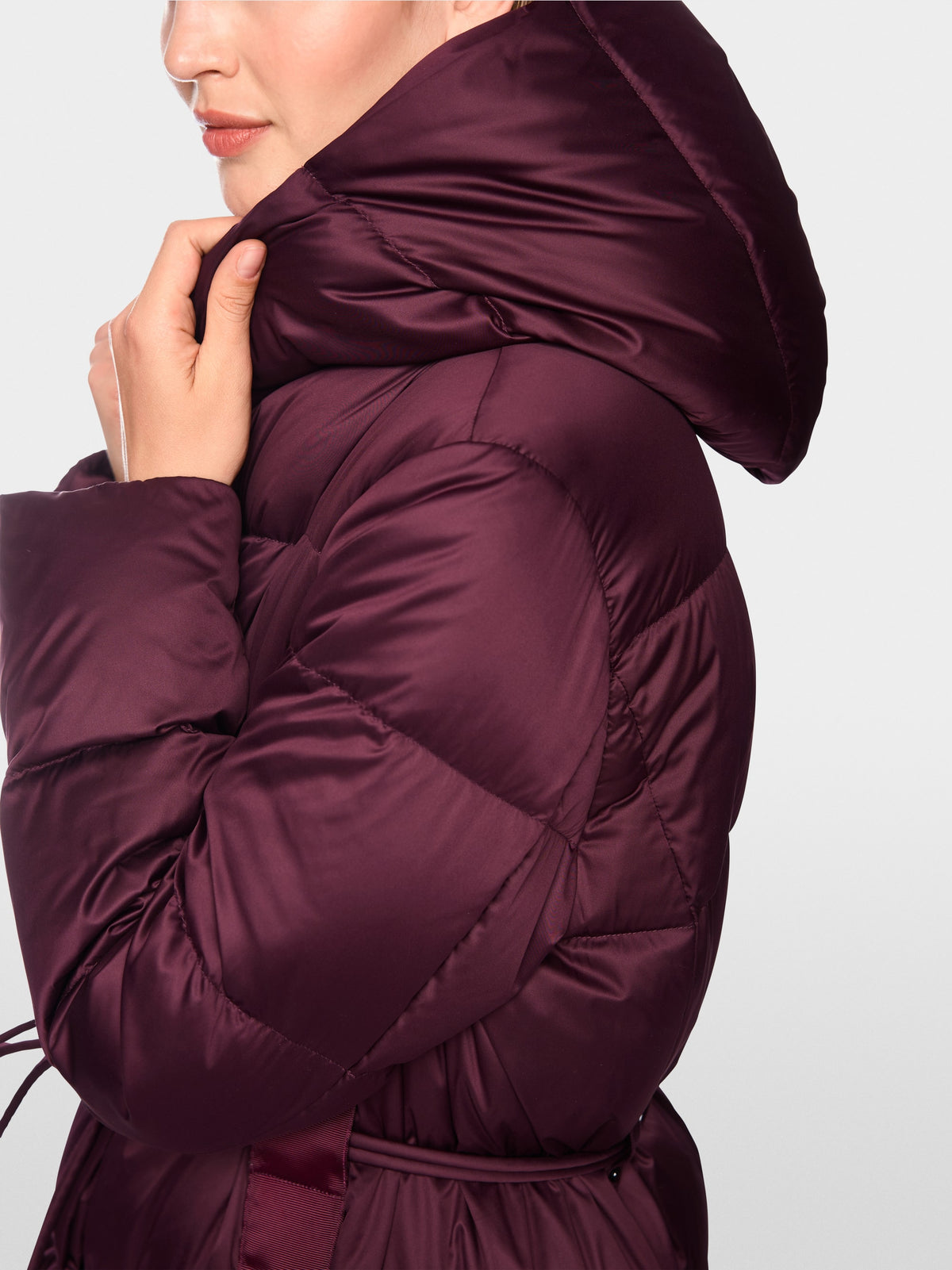 Long down coat with hood