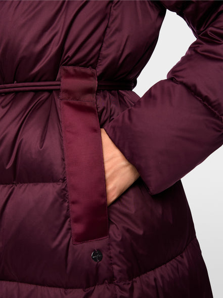 Long down coat with hood