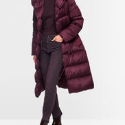 Long down coat with hood