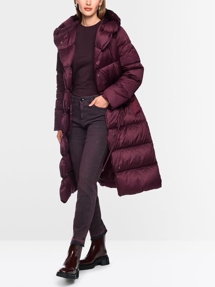 Long down coat with hood