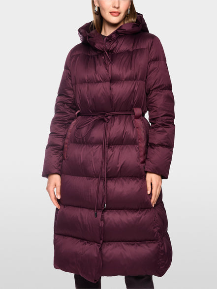Long down coat with hood