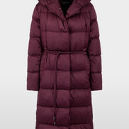 Long down coat with hood